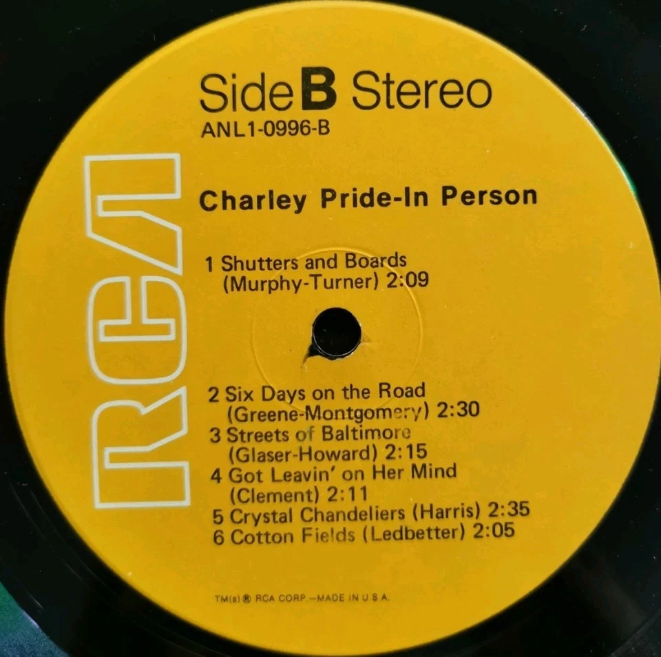 Vinyl LP Charley Pride - In Person VG ANL1-0996 US Country Blues - Image 4 of 4