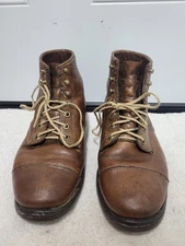 Chippewa LLBean Katahdin Iron Works Engineer cap boot Leather Mens 8.5 D Brown