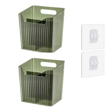 Set Of 2 Storage Organizer Bins Wall Mounted Shower Caddy, Bathroom shelves S...