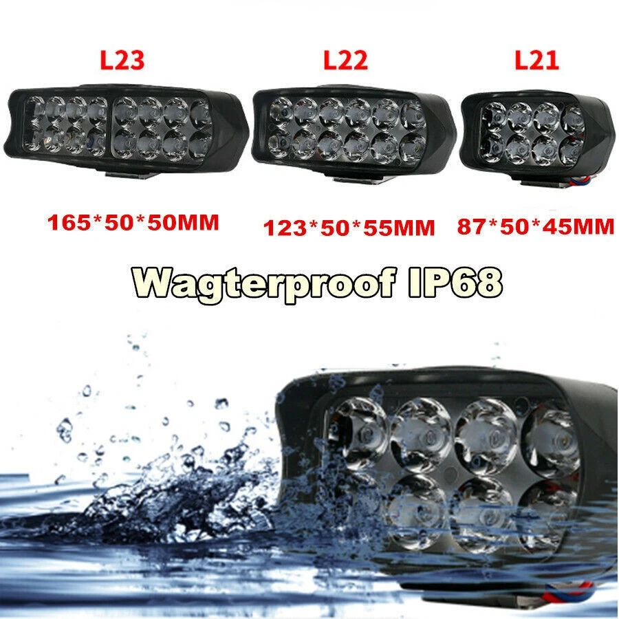 Waterproof 24W 2400LM 6000K 12-85V Car Headlight Spotlight Fog Lamp+Switch Kit — 第 3/4 张图片