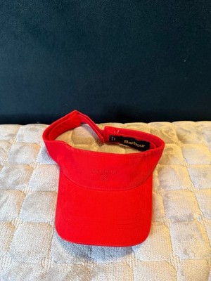 Barbour Red Cotton Visor Cap