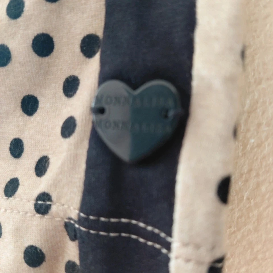 Monnalisa Legging fille jersey beige/noir à pois extensible taille 8 ans - Photo 3/4