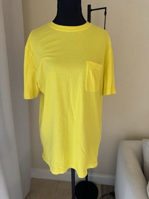 Versace Classique Yellow Cotton & Pocket Tee Basic Casual Minimalist Shirt Small