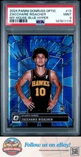 2024 Panini Optic My House #13 Zaccharie Risacher-Blue Hyper PSA 9