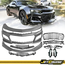 Fits 16-18 Chevy Camaro LT LS Front Bumper Cover ZL1 Style PP & DRL Fog Lights