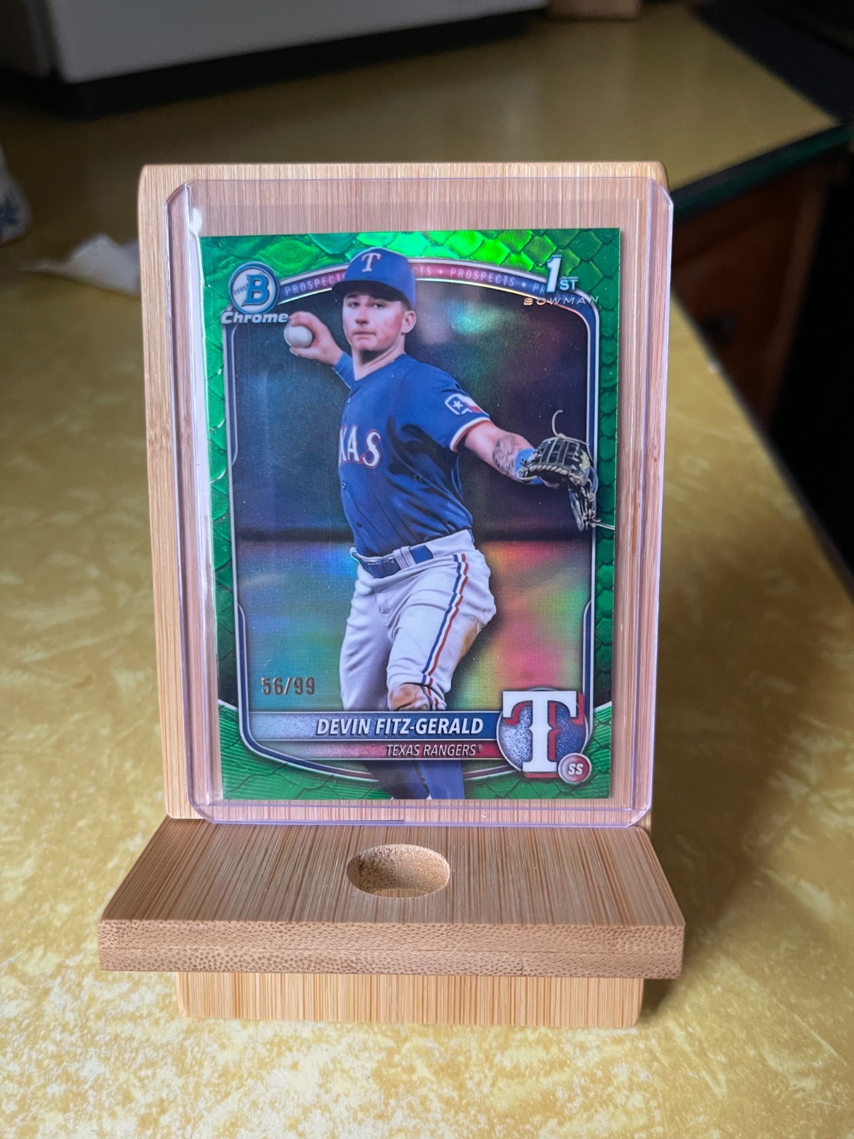 2025 Bowman Chrome 1st Devin Fitz-Gerald #BCP-158 Green Reptilian Refractor /99