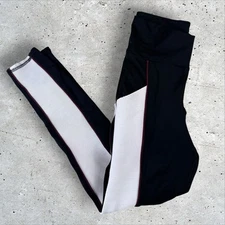 Michi Ribbed Side Pockets White Black Burgundy Leggings Sz M