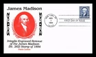US COVER JAMES MADISON $2 INTAGLIO ENGRAVED REISSUE FDC PANDA CACHET