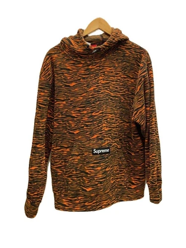 Sweat à capuche Supreme L polyester orange léopard occasion