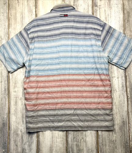 Vtg Tommy Hilfiger Button Down Striped Shirt Men L Color Block Y2K Tommy jeans - Picture 9 of 11