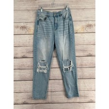 American Eagle Stretch Mom jeans Womens 4 Blue Light Wash Denim