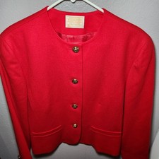 Vintage Pendleton Size 12 Virgin Wool Button Front Jacket Short Red