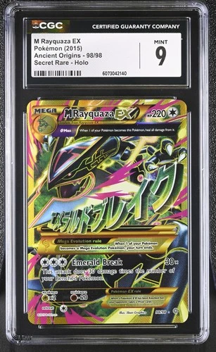 CGC 9 MINT M Rayquaza EX 2015 Ancient Origins 98/98 Secret Rare Holo Pokemon
