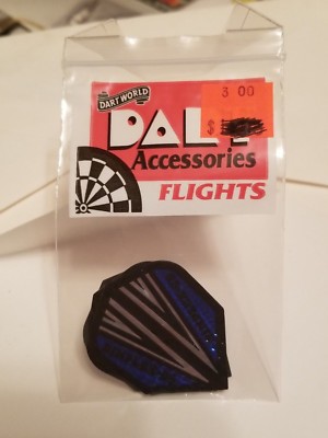 Dart World vintage 90's black/blue dart flights, dimplex 3d pattern