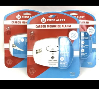 First Alert Carbon Monoxide Alarm Only 3 Pack with 9V Battery