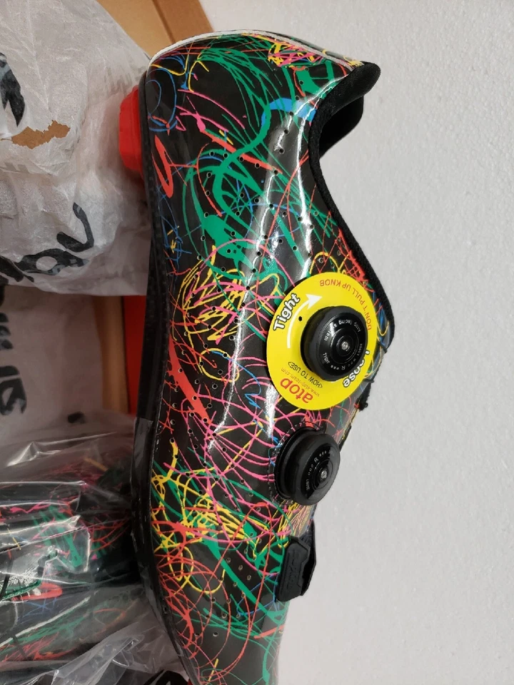 Upline Cycling Shoes W/ Buckle 11.5 US 45EU Upline Carbon Outsole Black Paint Sp - Image 2 of 4