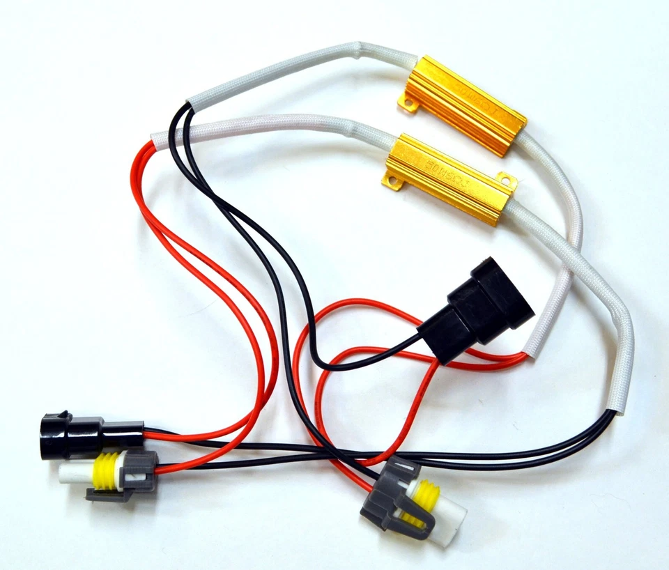 Wire LED Resistor Canceler Error Decoder 9005 HB3 Head Light High Beam Lamp Fix - Image 2 of 4