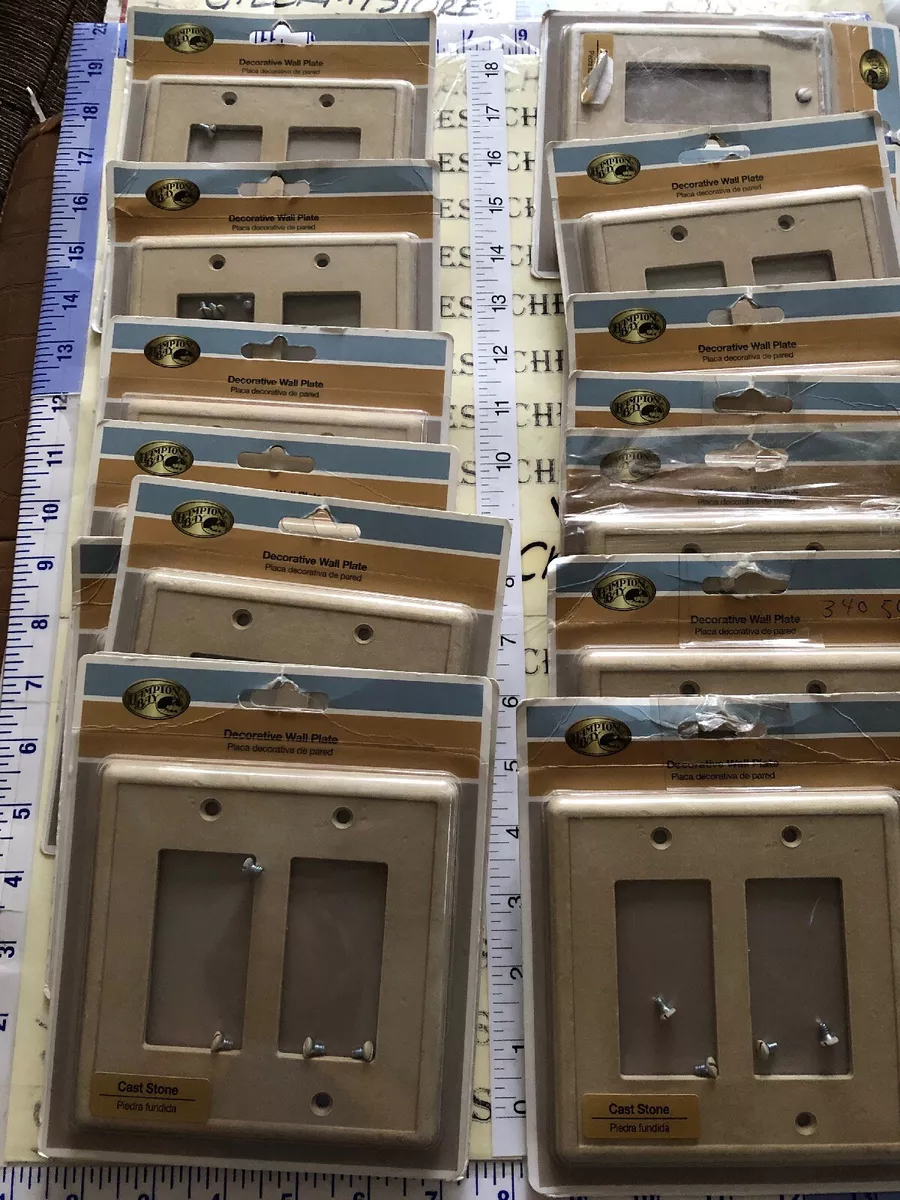16X NEW Hampton Bay 2 Rocker Switch Wall Plate Cast Stone Finish