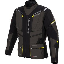 Herren Motorrad Jacke 58 - Büse Open Road 3 III wasserdicht - schiefer-fluogelb
