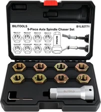 BILITOOLS 10-Piece Axle Spindle Thread Chaser Set, Thread Rethreading Restorer T
