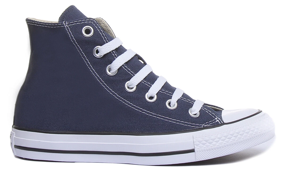 Converse All Star Hi Womens High Top Canvas Trainers In Navy White Size UK 3 8