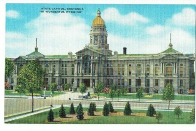 Postkarte Lithografie State Capitol, Cheyenne, Wyoming, 1940s, ungelaufen