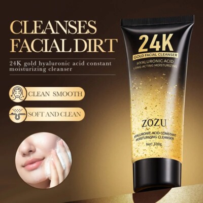 ZOZU 24K Gold Gesichtsreiniger feuchtigkeitsspendende Hyaluronsäure Öl Kontrolle Tiefe 100g