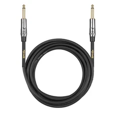 Clef Audio Labs Instrument Guitar Cable, 10ft - 1PK,Black-Chrome Zinc Alloy Shel