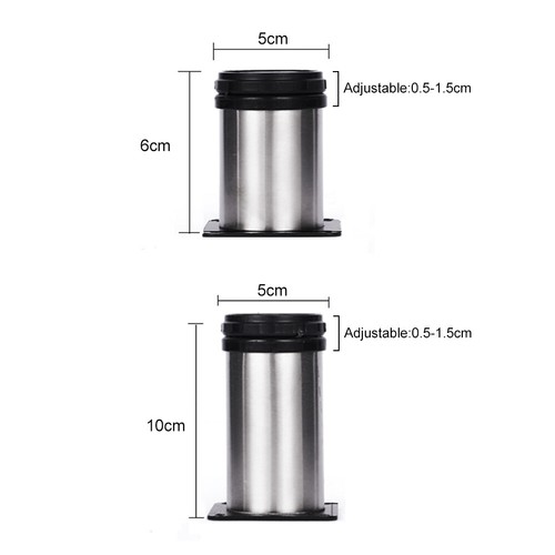 4PCS Adjustable Table Cabinet Sofa Metal Bed Furniture Legs Feet Replacement - Picture 2 of 14