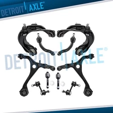 Front Upper Lower Control Arms Tie Rods Sway Bar Kit for 2004 2005 2006 Acura TL