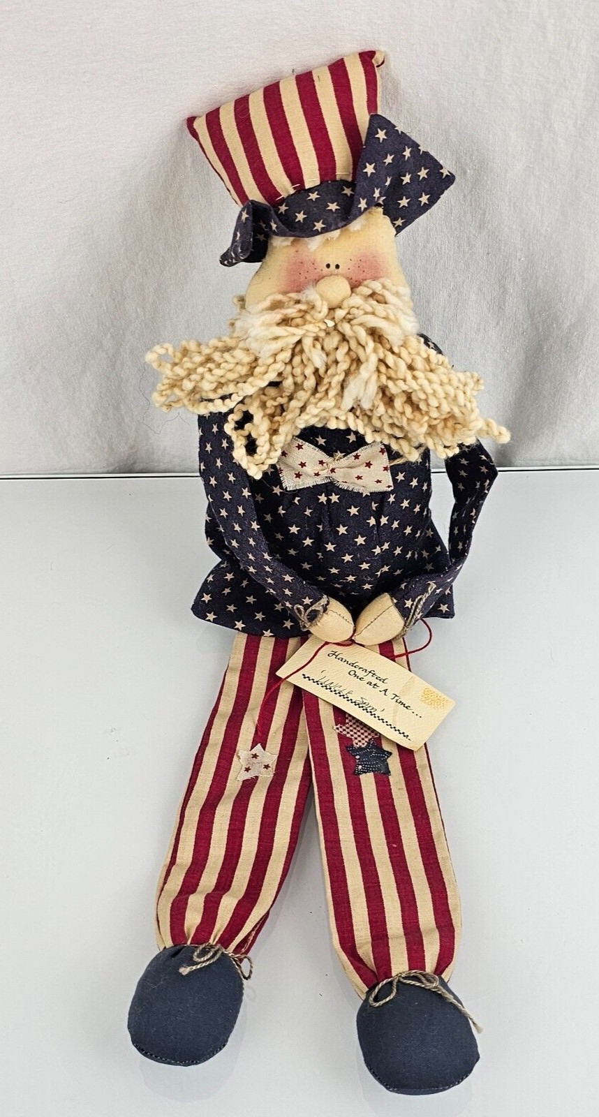 Primitive Folk Art Rag Cloth Doll Americana Vintage Uncle Sa