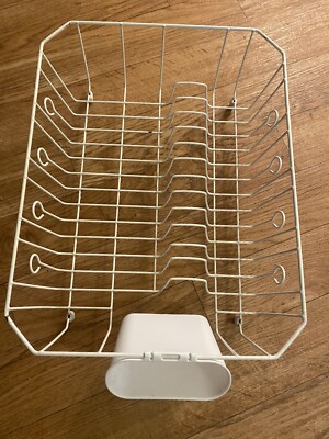 Vintage Rubbermaid Ivory White Coated Wire Dish Rack Drainer