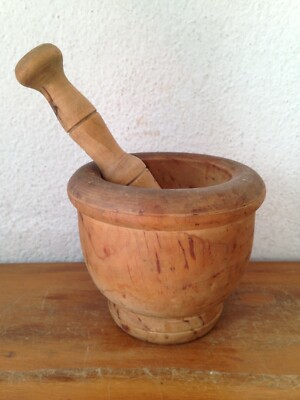 Ancien Mortier De Cuisine Avec Pilon En Bois - Sans Marque, Charme Rétro