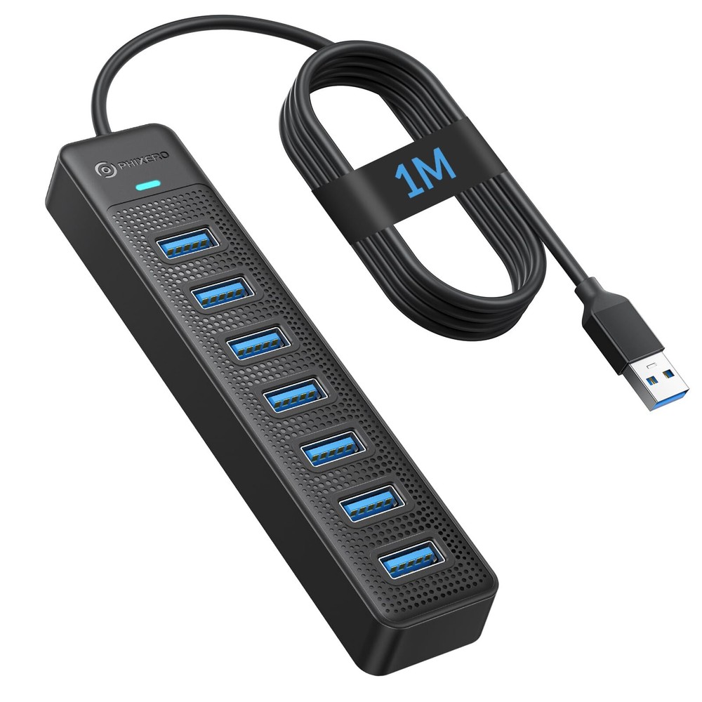 7-Port USB 3.0 Hub with 3.3FT Cable for Multiple Devices