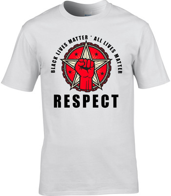 Schwarzes T-Shirt Lives Matter All Lives Matter Respect