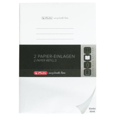 herlitz Papier Ersatzeinlagen 2x 40 Blatt für Notizheft my book flex A5 Blanko