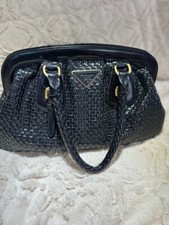 Auth Prada black medium leather handbags