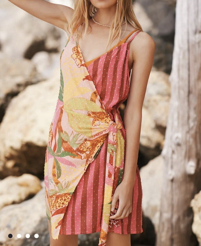 NWT Anthropologie Farm Rio Coverup Dress Floral Mini Wrap Beaded Belt Size  XL | eBay
