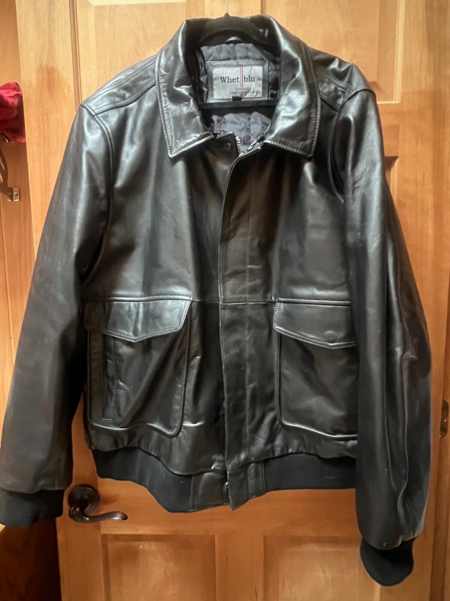 Rarely worn Mens Bomber Jacket Motorcycle Black Leather X