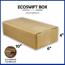 1-Box 10x6x4 "EcoSwift" Brand Cardboard Packing Mailing Shipping Corrugated
