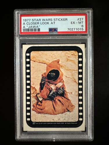 1977 Star Wars Sticker #27 - A Closer Look at a "Jawa" - PSA 6 - Afbeelding 1 van 2