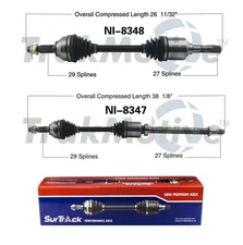NEW Pair Set of Front Left & Right CV Axle Shafts SurTrack for Nissan Rogue AWD