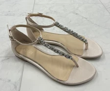 NIB Jewel Badgley Mischka Jewel Dafina Metallic Thong Size: 5