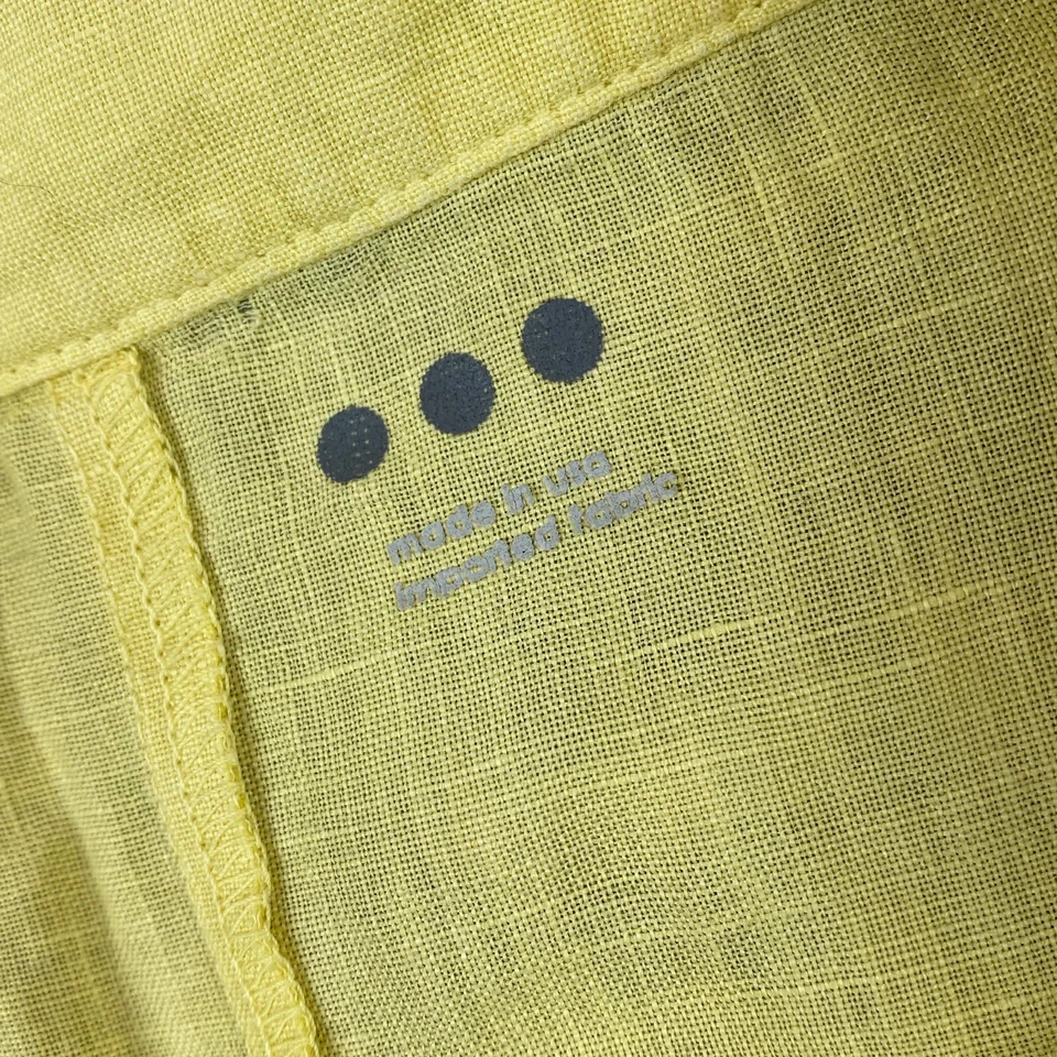 Три точки 100% льняной линии кнопка спереди юбка размер XS в желтый - Изображение 3 из 3