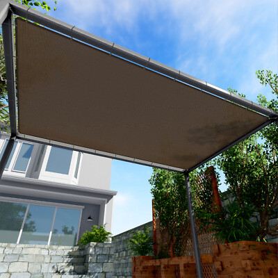 brown 2-7 ft Sun Shade Sail Straight Edge Finish Canopy Awning Patio