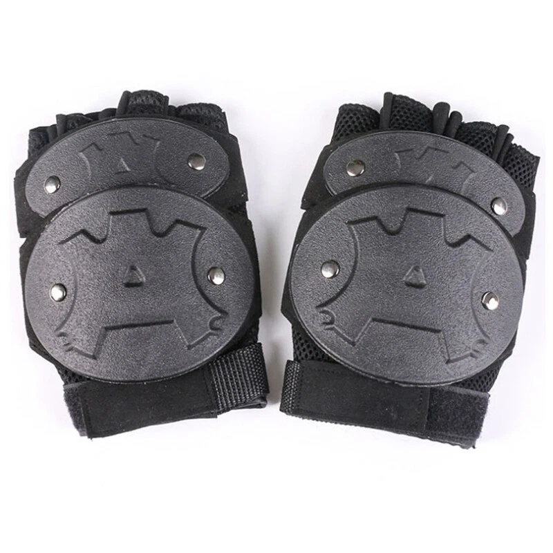 Guantes tácticos antidisturbios armadura para hombre ciclismo carcasa dura guantes protectores medio dedo Foto 4 de 4