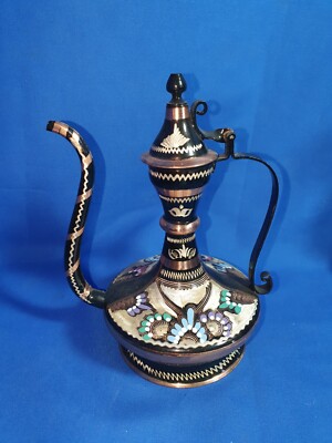 Kleine Kupfer geätzte türkische Anatolien sehr dekorative Ibrik / Kaffeekanne