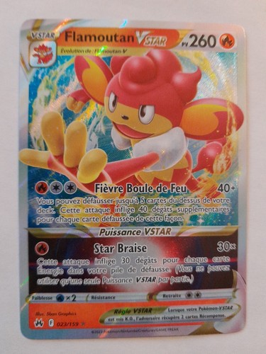Carte Pokémon Flamoutan Vstar 023/159  Épée Et Bouclier Zenith Suprême FR
