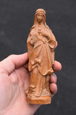 Small Wood Carved Statue of Mary with Child, Made in Innsbruck, 6 1/4 ...