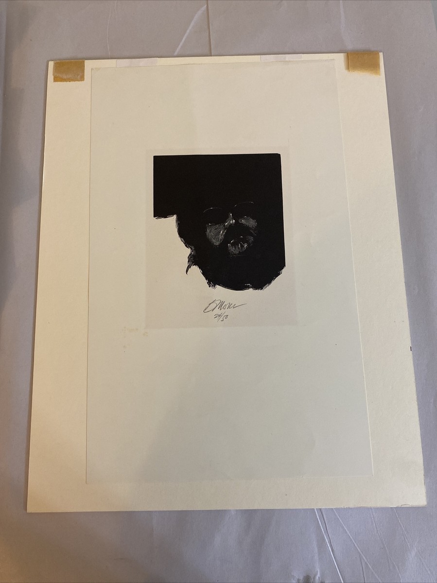 絵画 VERNIER HANDCRAFTED 1972 Barry Moser Signed Woodcut Self-Portrait At 32 Early Scarce